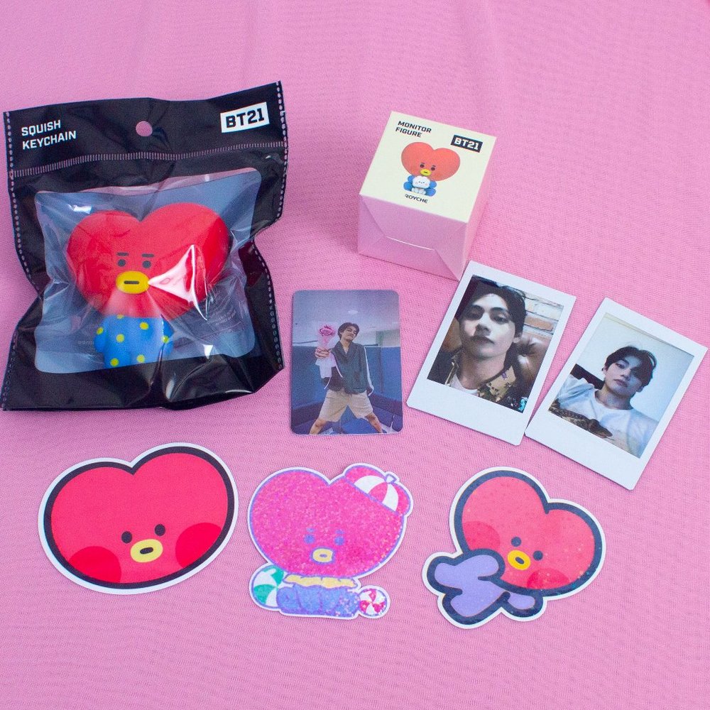 BTS BT21 Tata V Taehyung Bundle Plushie keychain monitor friend set